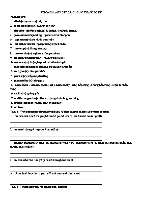 Luyện thi IELTS - Vocabulary set 35 Public transport